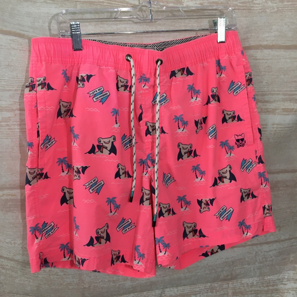 Party Pants Neon Hammerhead Shark Swim Shorts